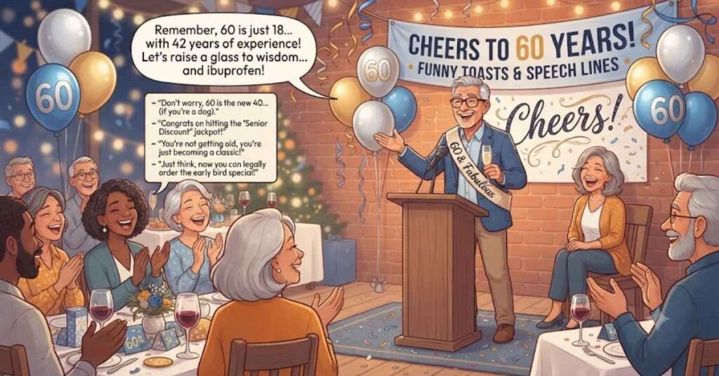 Funny 60th Birthday Toasts and Speech Lines