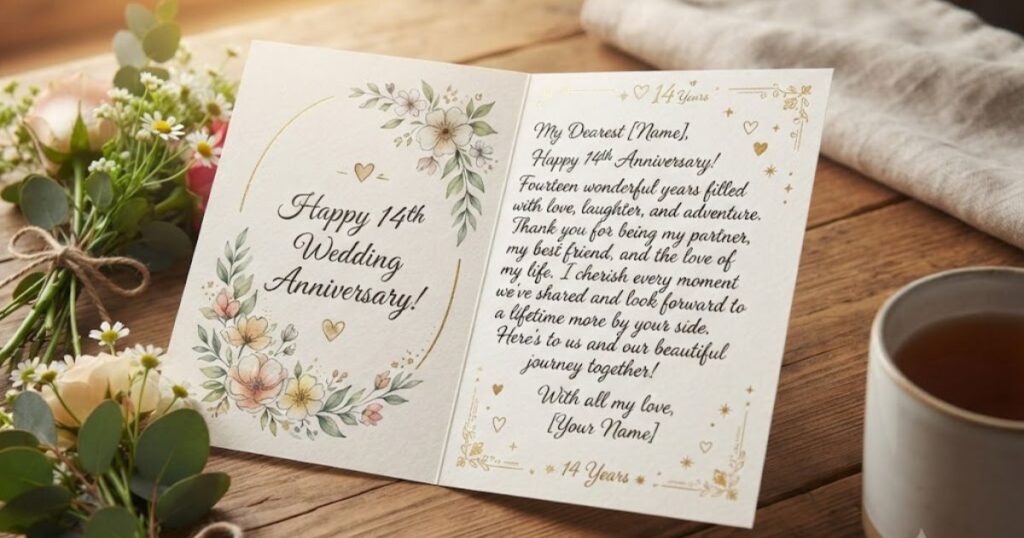 Heartfelt 14th Wedding Anniversary Card Messages