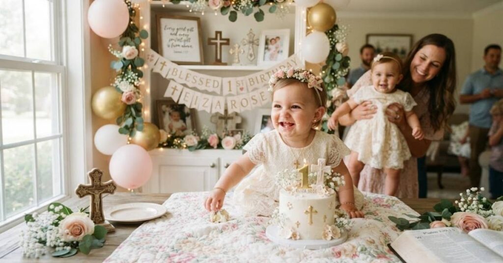 Religious and Blessed 1st Birthday Wishes for Girl