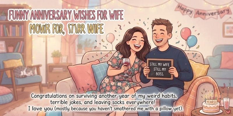 Funny Anniversary Wishes for Wife