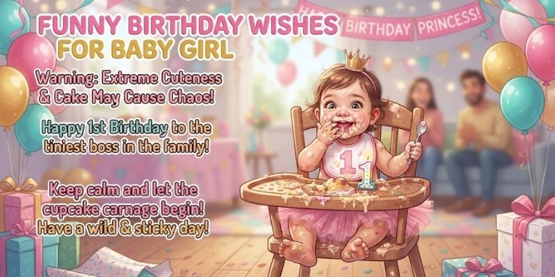 Funny Birthday Wishes for Baby Girl