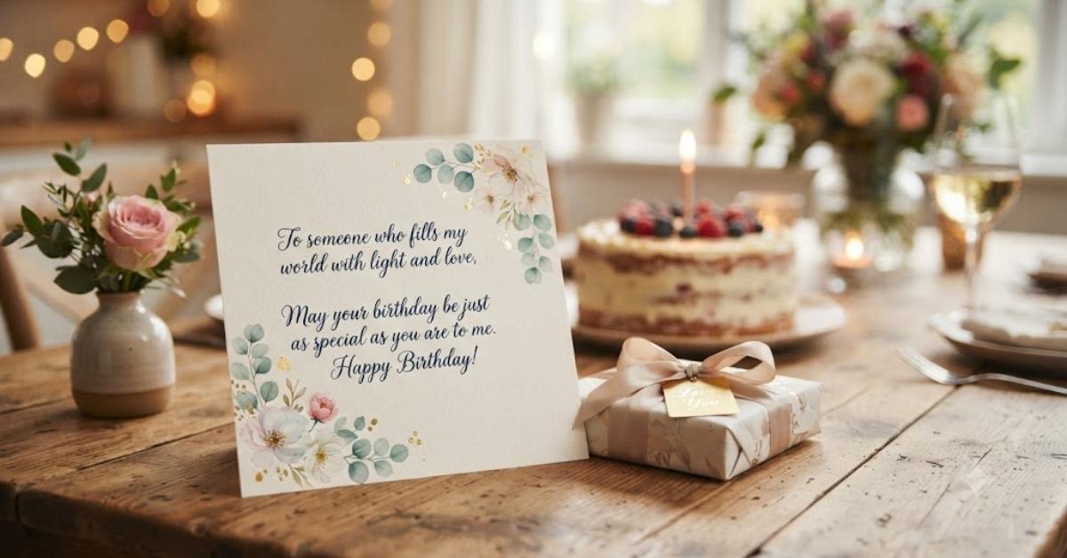 2 line heart touching birthday wishes